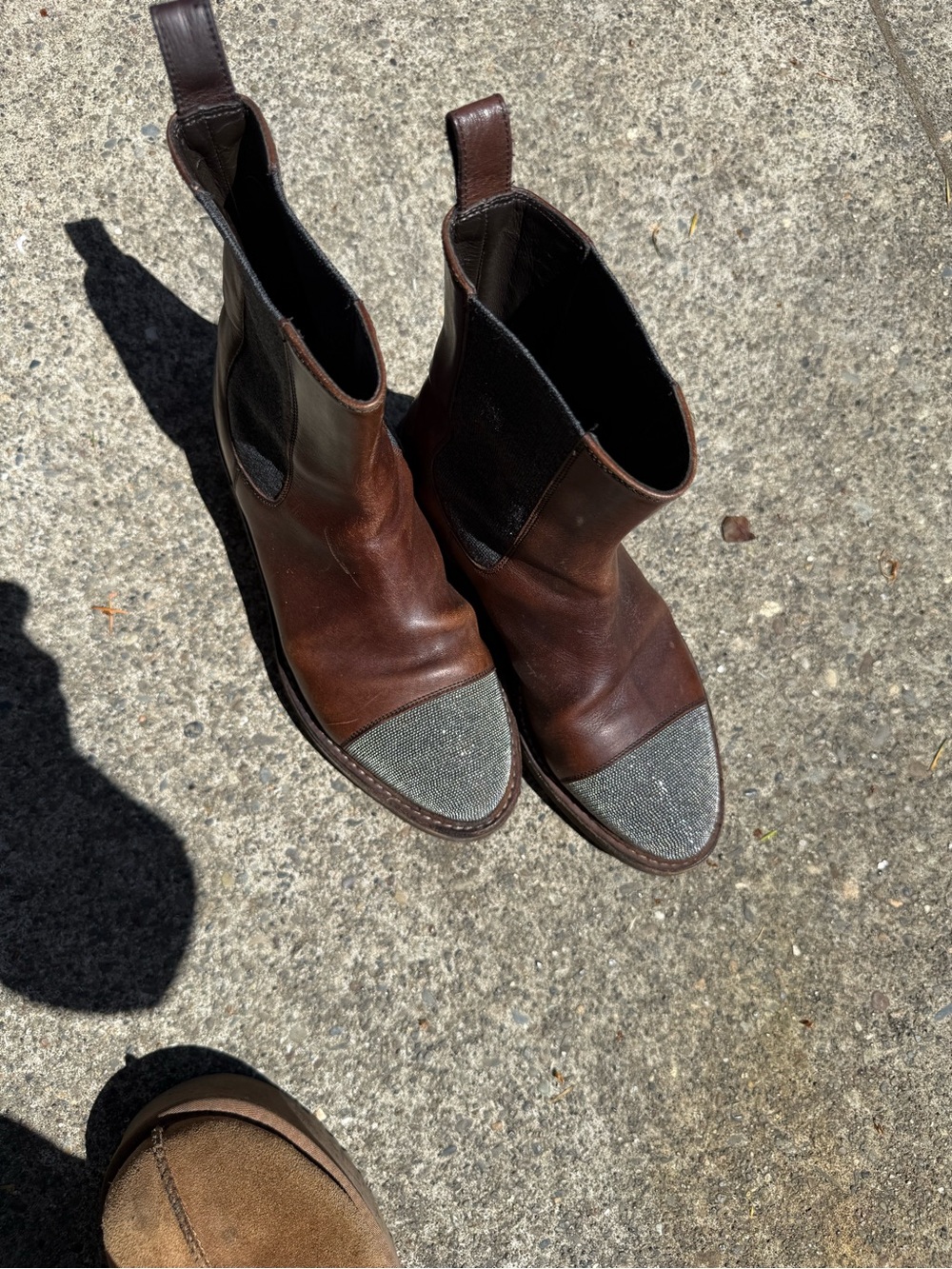Brunello Cucinelli Brown Leather Chelsea Boots size 37 - Picture 8 of 9